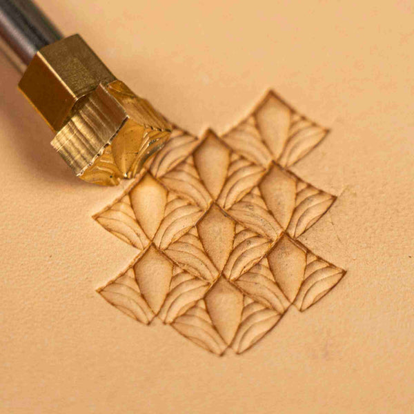 Geometric Leather Stamp – Fan Diamond