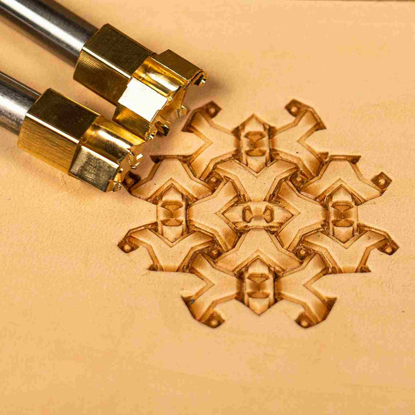 Geometric Leather Stamp – Snowflake Style