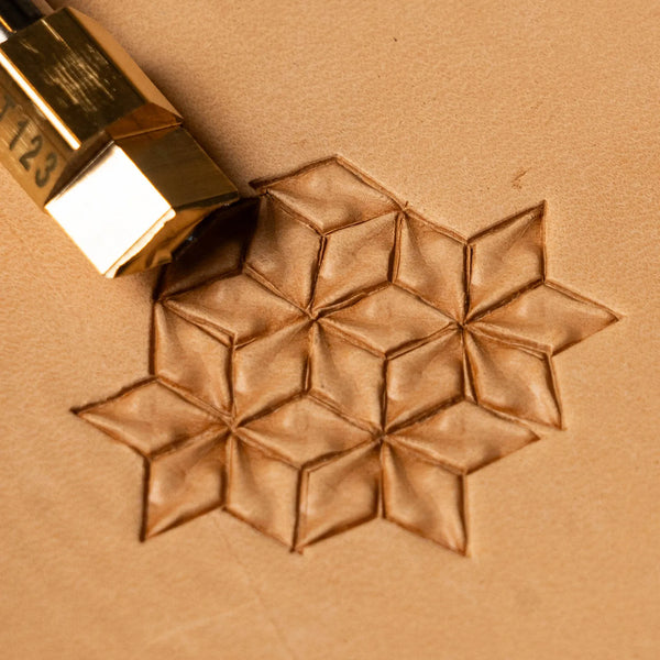 Geometric Leather Stamp – Cube Illusion