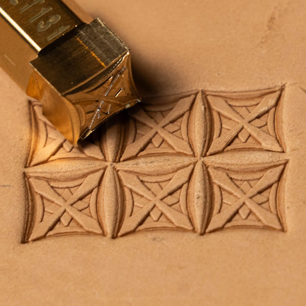 Geometric Leather Stamp – Cross Lattice