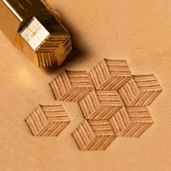 Geometric Leather Stamp – 3D Cubes