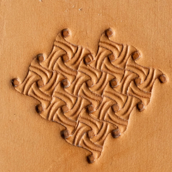 Basket Weave Leather Stamp – Interlocking Swirls
