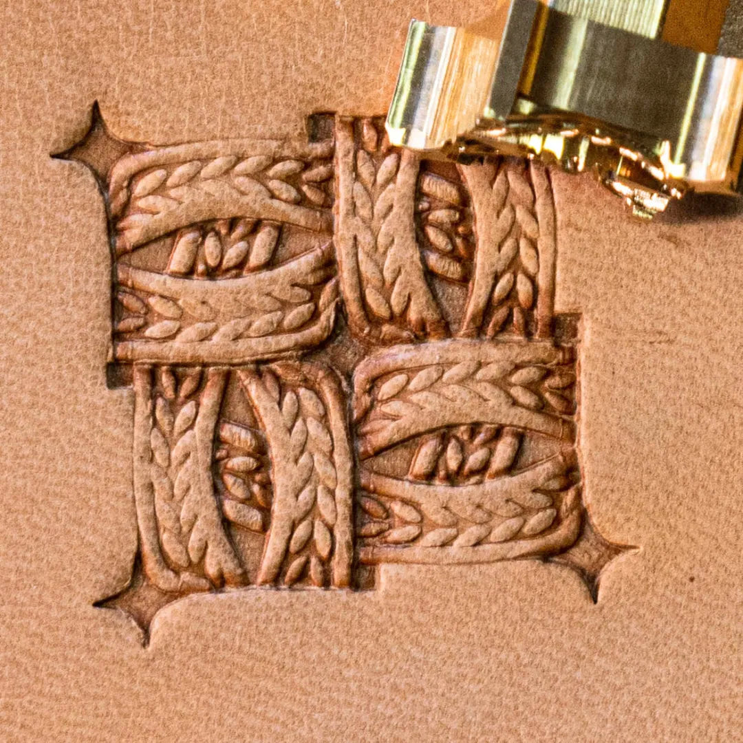 LT825 Basket Weave Leather Stamping Tool for Professional Crafters – Braided Squares Basket Weave 22x20mm (13/15" x 11/14")