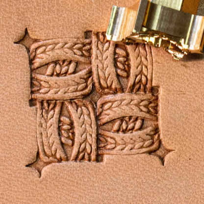 LT825 Basket Weave Leather Stamping Tool for Professional Crafters – Braided Squares Basket Weave 22x20mm (13/15" x 11/14")