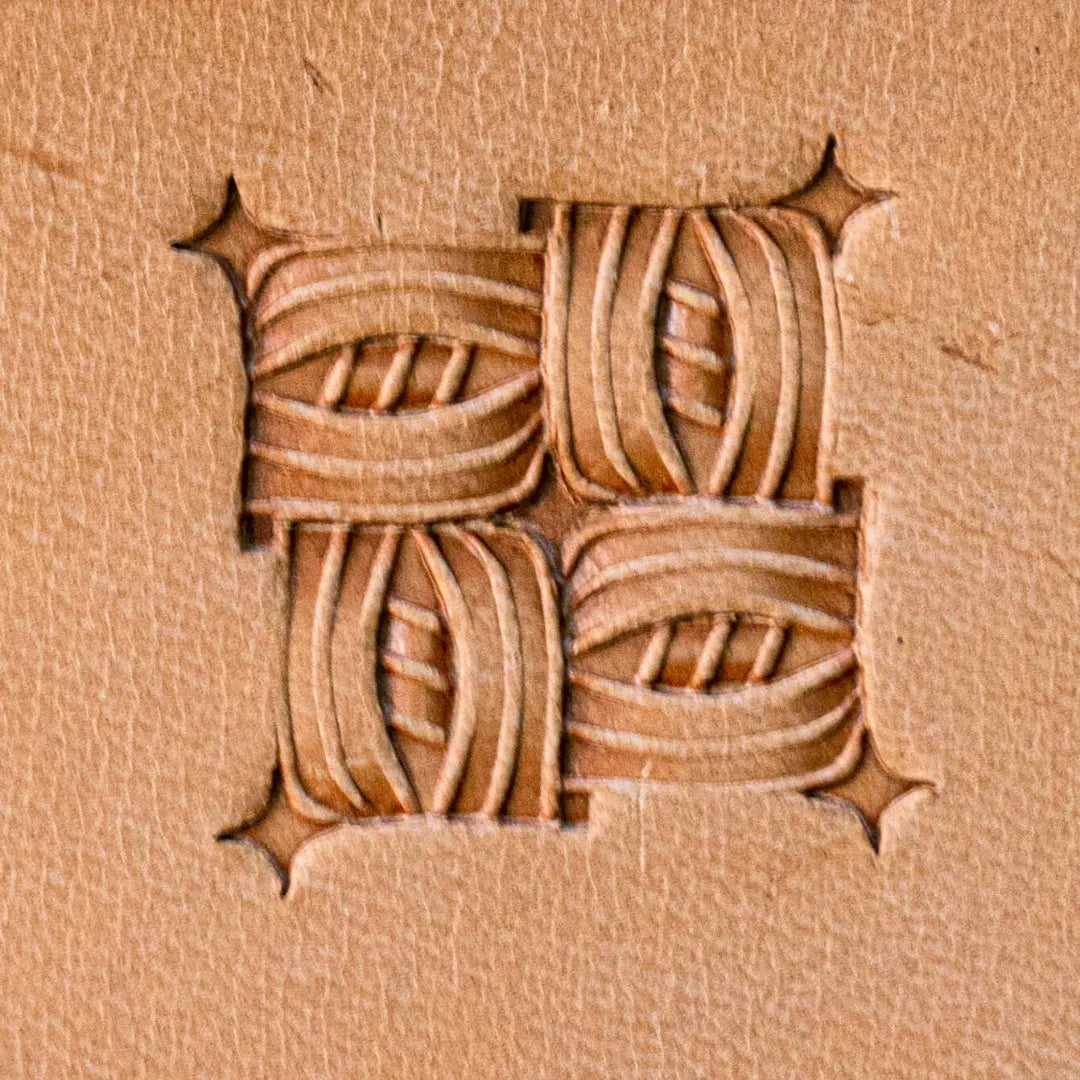 LT828 Basket Weave Leather Stamping Tool for Professional Crafters – Diamond Lines Basket Weave 22x20mm (13/15" x 11/14")
