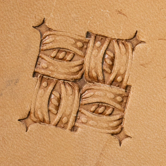 LT830 Basket Weave Leather Stamping Tool for Professional Crafters – Scaled Eye Basket 22x20mm (13/15" x 11/14")