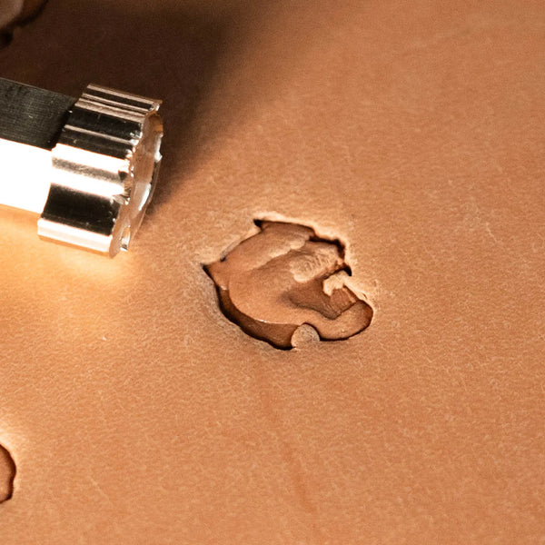 Lion Leather Stamp – Roaring Head