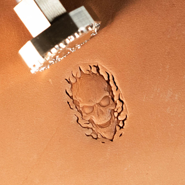 Skull Leather Stamp – Flaming