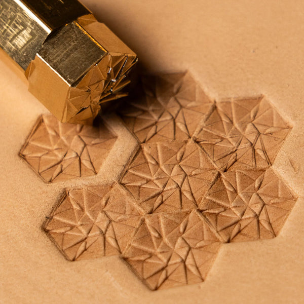 Geometric Leather Stamp – Hex Mosaic