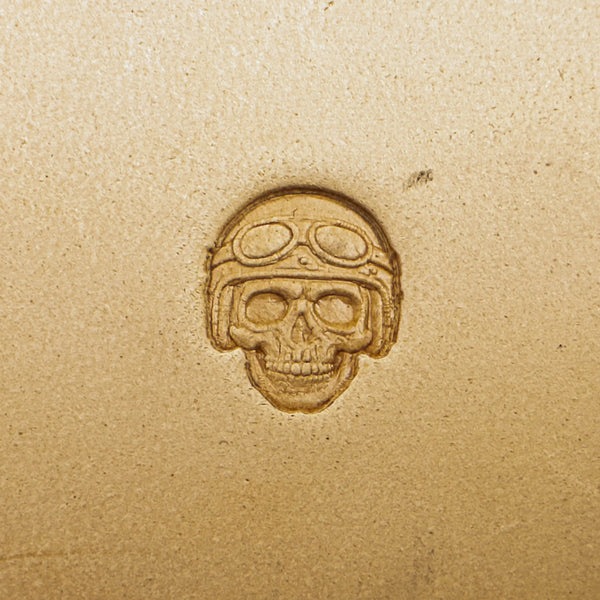 Skull Leather Stamp – Biker Helmet