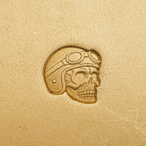 Skull Leather Stamp – Biker Helmet