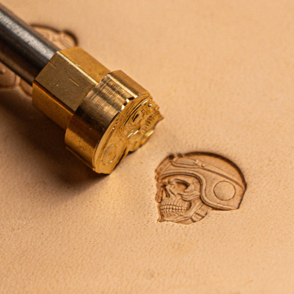 Skull Leather Stamp – Biker Helmet