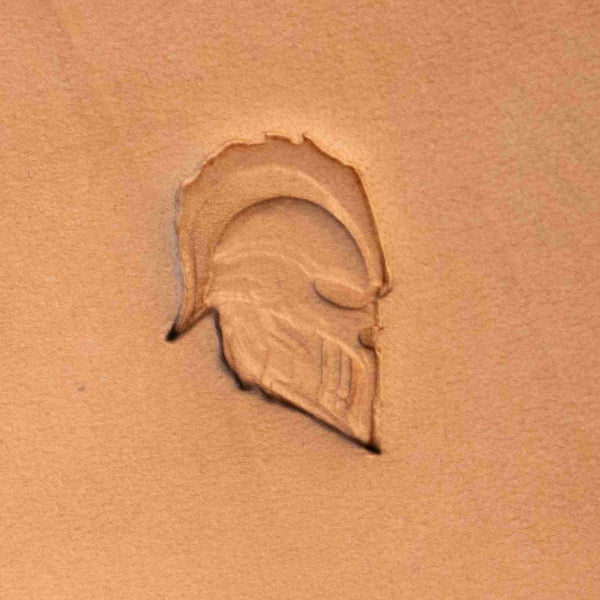 Pattern Leather Stamp – Spartan Helmet