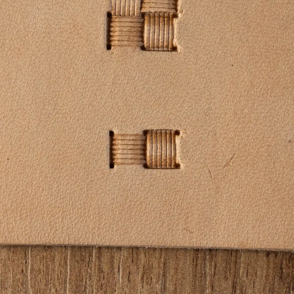 Basket Weave Leather Stamp – Boxed Lines